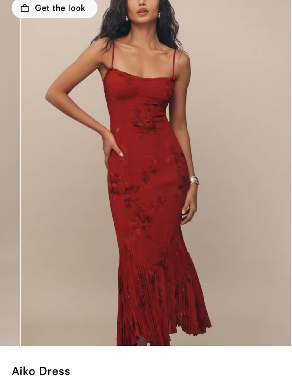 Reformation Red Aiko Dress with Asymmetric Hem - Picture 5 of 7
